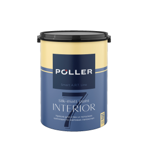 Краска латексная для стен и потолков моющаяся 7 БАЗА С POLLER шелковисто-матовая 4,5 л